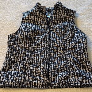 Christopher & Banks Black and White Quilted Vest